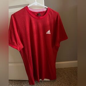 Men’s Short Sleeve Red Adidas Aeroready Shirt